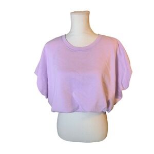 ENSEMBLE Lilac Pastel Cropped Sweatshirt Top Sporty-Chic PreLoved Size Large